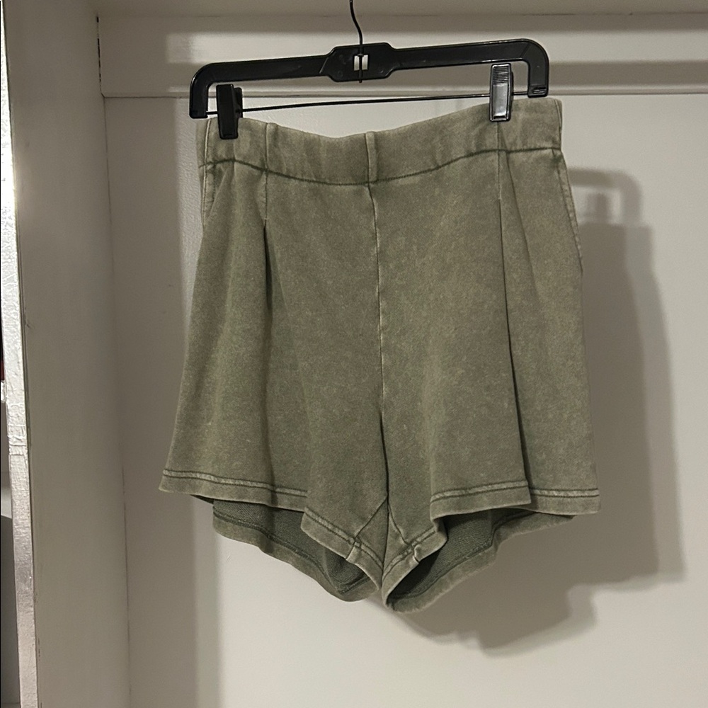 Aerie High Waist Sage Green Shorts
